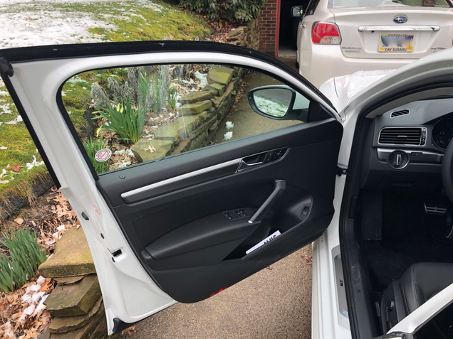 It took me an embarrassingly long time to discover that trunk release button on the driver’s door. Locks are the typical VW configuration of no physical switches with a light indicating the locked/unlocked status. The inscrutable power mirror adjustment is one of the worst I’ve ever used.
